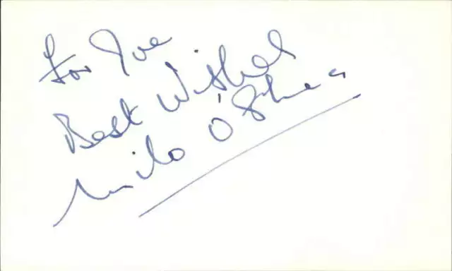 Milo O'Shea D.2013 Actor Barbarella Signed 3" x 5" Index Card