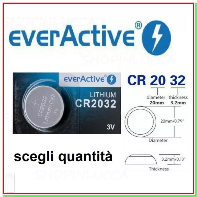 Pila CR2032 Batteria Bottone Litio Lithium 3v scegli lotto -scadenza 2031 expiry