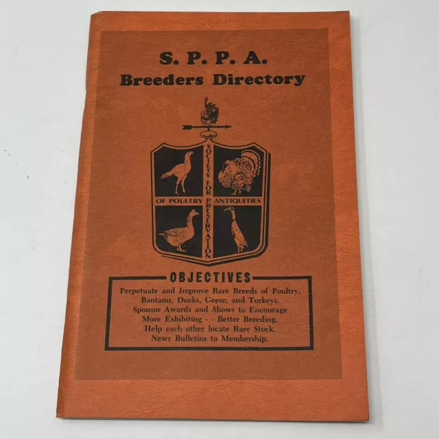 1979 S.P.P.A. Breeders Directory Society For Preservation of Poultry Antiquities