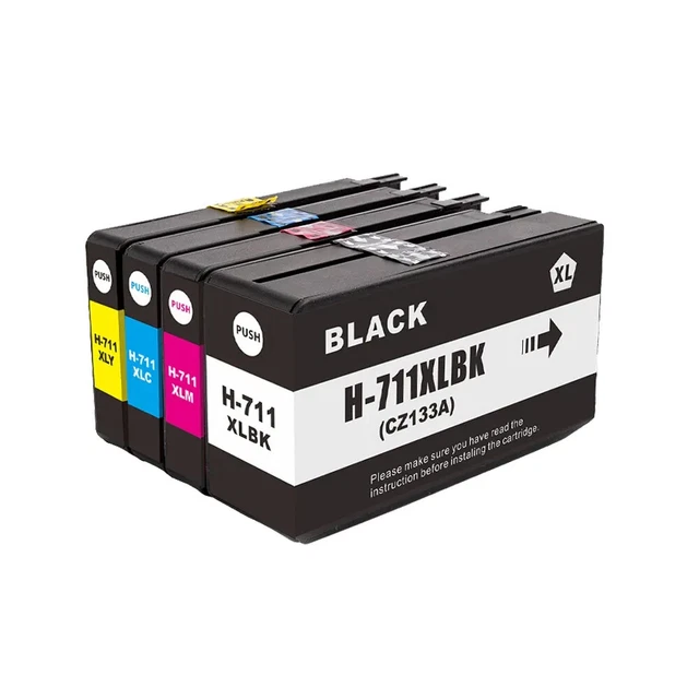 4 cartuchos de tinta HP711 HP 711 para HP Designjet T120 T125 T130 T520 T525 T530