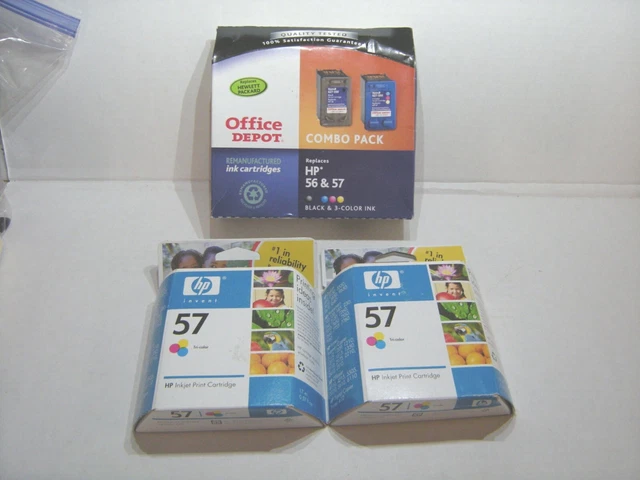 Hp 56 / 57 Ink Office depot Lot 4 Inks Total     Free FAST  Ship Priority   (M1)