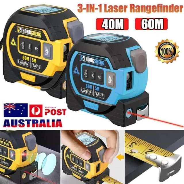 3 in 1 Digital Measure Tape Laser Distance Meter Measuring Tool Range Finder AU