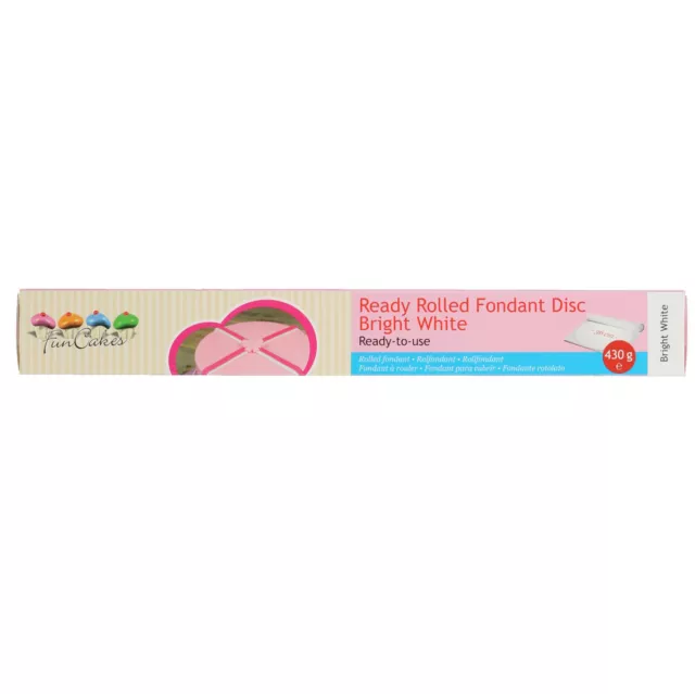 FunCakes Ausgerollte Fondente Rotolamento Disco Bianco -brillante White