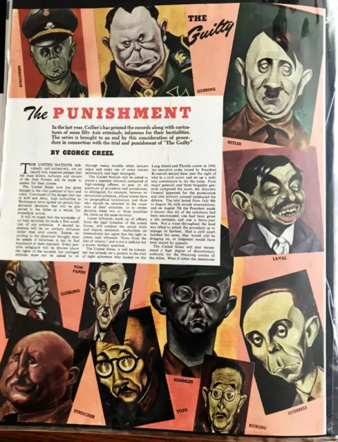 52 original Colliers Magazine War Criminal Caricatures by Sam Berman, 1943-44