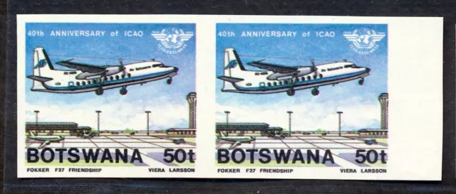 BOTSWANA 1984 AVIATION 50t IMPERFORATE PAIR MNH A548