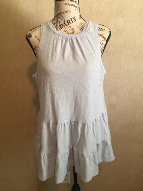 Forever 21 Babydoll Sleeveless Tiered Blue Small Womens Top Blouse