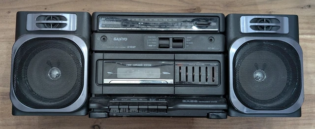 Boombox Vintage Sanyo M7028K - Radio K7 Stéréo - Testé Fonctionnel