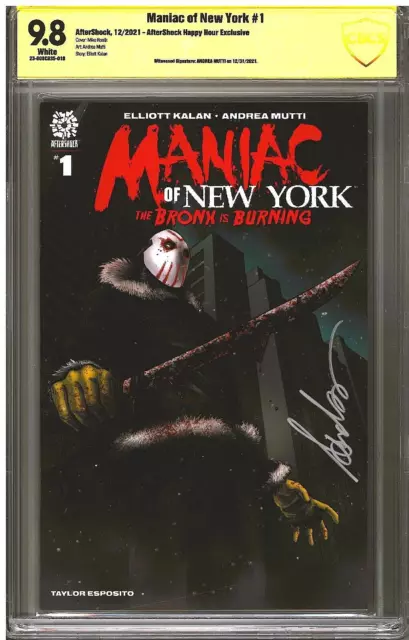 RARE CBCS 9.8 MANIAC OF NEW YORK #1 ✍️SIGNED By ANDREA MUTTI**BRONX IS BURNING