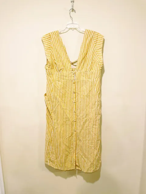 NWT ASOS Linen Blend Striped Dress Size 14