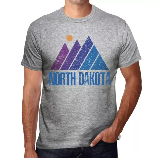 Uomo Maglietta Montagna Del Nord Dakota – Mountain North Dakota – T-shirt Stampa