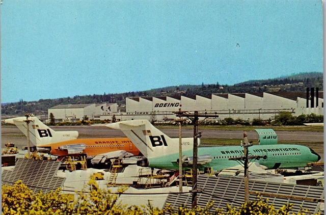 Vintage Airplane Aircraft Aviation Postcard Boeing Runway at Renton WA