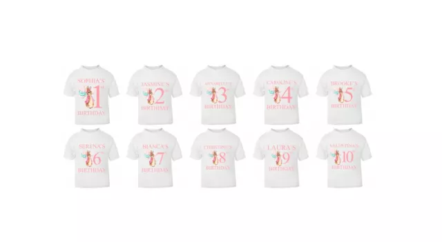 T-shirt festa compleanno Peter Rabbit bambina bambini - con nome