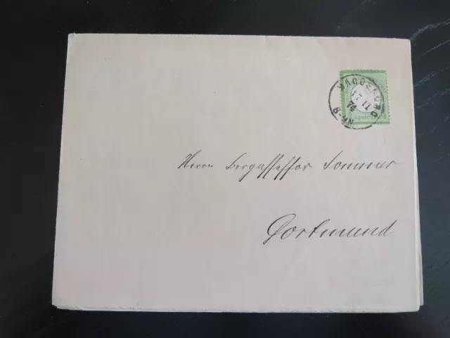 Brief 1874 1/3 Groschen Mi 17 Brustschild ab Magdeburg nach Dortmund