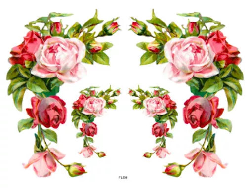 Vintage Image Shabby Pink Victorian Rose Swag Waterslide Decals FL338