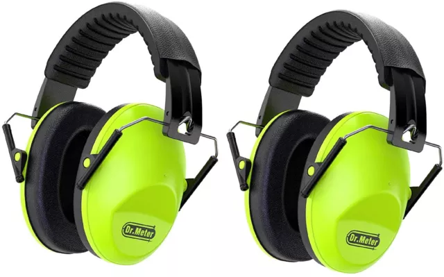 Dr.meter Kids Noise Reduction Earmuffs, Green-2 Packs