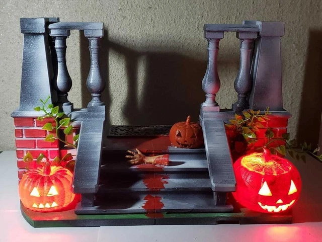 Custom DIORAMA 1/6 Halloween MICHAEL MYERS PORCH Scale 1:6 Ideal for 12" Figures