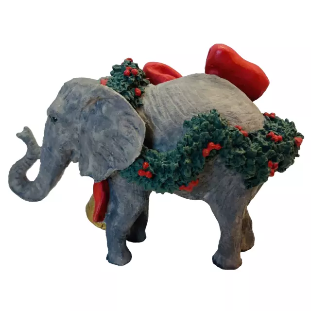 Collectible Tom Rubel Christmas Animals Holiday Collection Resin Elephant (READ)