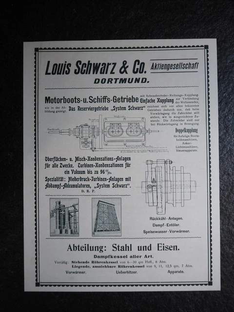 Louis Schwarz & Co. , Dortmund , Alte Reklame , 1909, (M)
