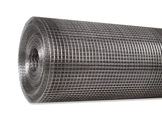 Vermin Mesh 6x6mm 5m x 990mm wide Roll Black  Welded Wire PVC coated Solar panel