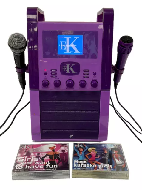 Easy Karaoke EKS-515 Screen Party Machine With Microphones Purple - H8 O722