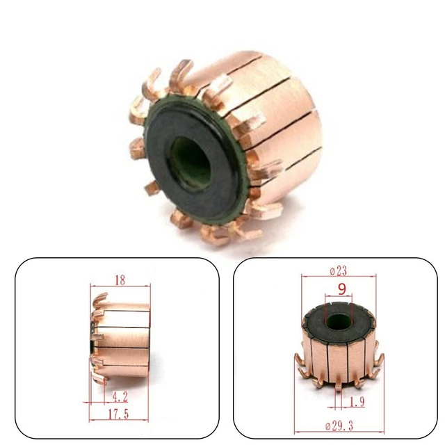 Kommutator 9 23 17.5 (18) MM Moteur Électrique Haue Résistance À L'Abrasion