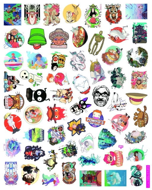 Sticker Studio Mini 58 MINI ANIME Studio Ghibli Inspired Ponyo Totoro Jiji Tiny Vinyl Decal ...