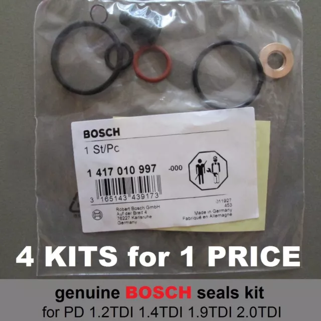 4 Juntas Kits de Reparación para Pd Inyector Bomba 1.9TDI 2.0TDI Bosch