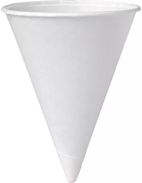 Solo 4 Oz White Paper Cone Cups (Case of 5000) 2