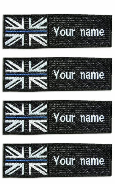 8 x LÍNEA AZUL DELGADA DE POLICÍA, NÚMERO DE INSIGNIA Y GATO, GANCHO Y...