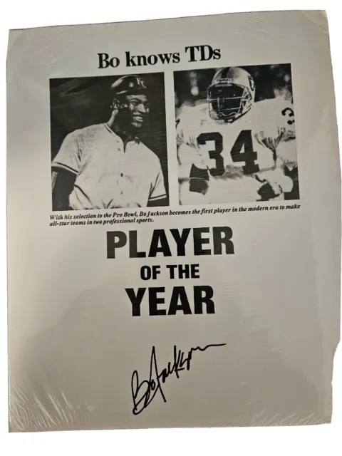 Bo Jackson Bo Knows TDs Autographed Photo Reprint Marvin Hecht