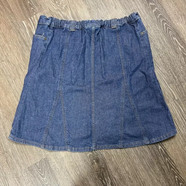 Liz Lange Maternity Medium Wash Blue Jean Denim Adjustable Skirt Size 10 2