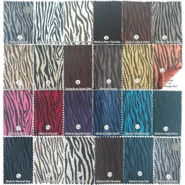 Animal Zebra Faux Doeskin Suede Suedette Fabric Clothing Jacket Skirt Pants Shoe