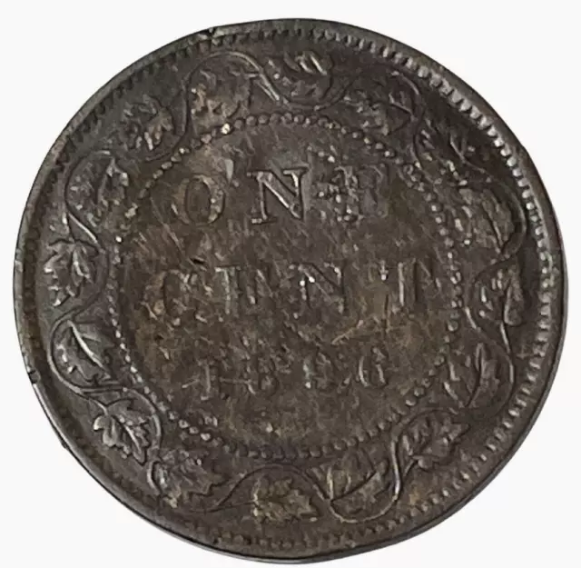 1896 Canadian Large One Cent Coin Queen Victoria Canada Penny KM#7 Lot A5-418