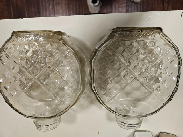 2 antique griffin waffle syrup jars