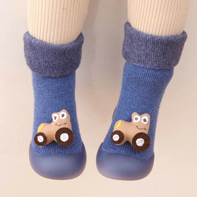 Pantofole antiscivolo bambini bambina ragazzi bambini calze di cotone scarpe inverno caldo Regno Unito 9