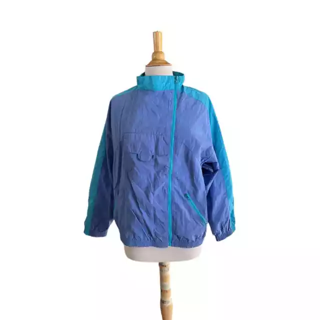 VINTAGE REEBOK 100% Nylon Track Jacket Colorblock Windbreaker 80s L ...