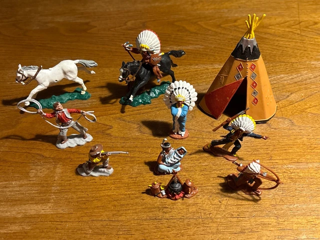 Lot De Soldats Far West Jumbo Toys – Cowboys Et Indiens – Vintage