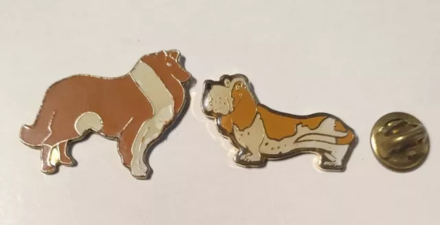 Lot De 2 pin's Chien