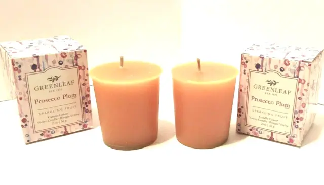Greenleaf Prosecco Plum Scented Votive Candles lot 2 cubes boxed new Made in USA