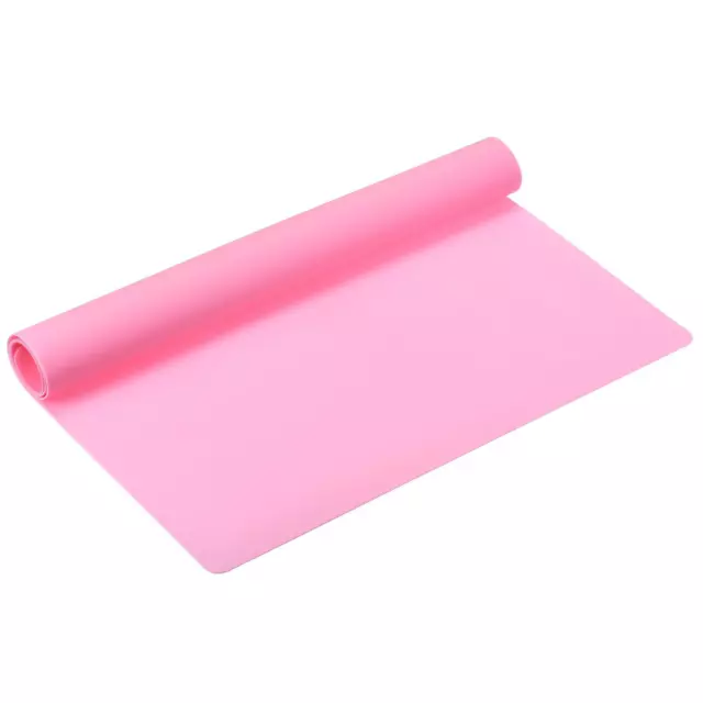 Silicona Encimera Tapete Calor Resistente Tapete 590mm x 395mm Rosa, 2pzs