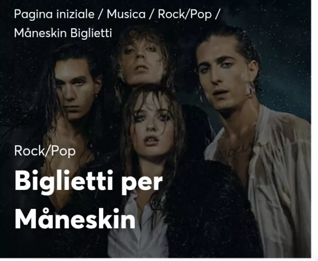 biglietto concerto Maneskin San Siro Milano 25/07/2023