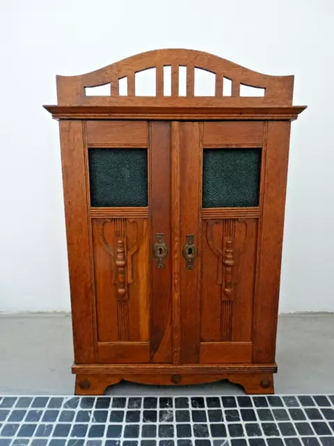 Wandschränkchen Wandschrank Modellschrank Eiche Jugendstil um 1890 Top