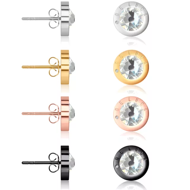 De Luca® Damen Ohrstecker verziert mit Kristall von Swarovski® 316L Edelstahl