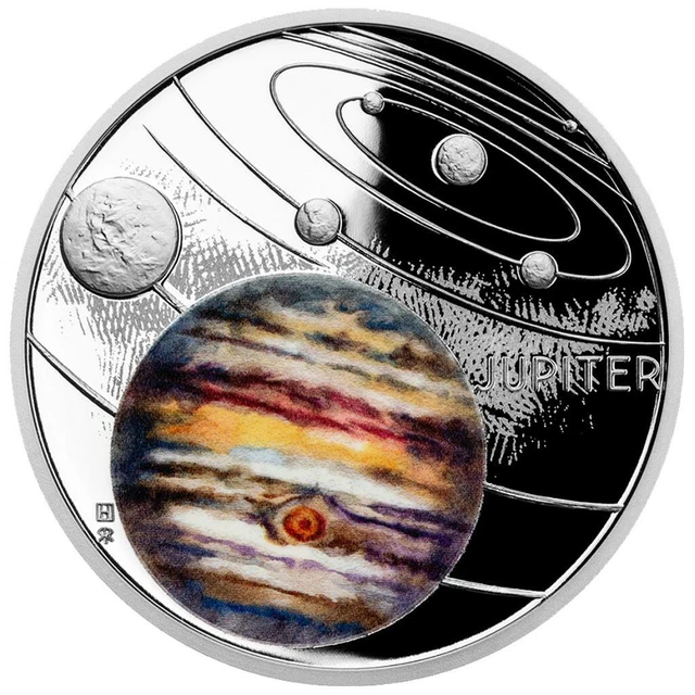 Silbermünze Der Jupiter Sonnensystem (7.) 2020 - Niue - 1 Oz PP in Farbe