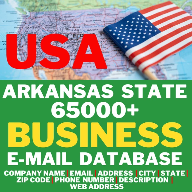 USA, Arkansas State Business Email Database, 65000+ USA AR State Email lists