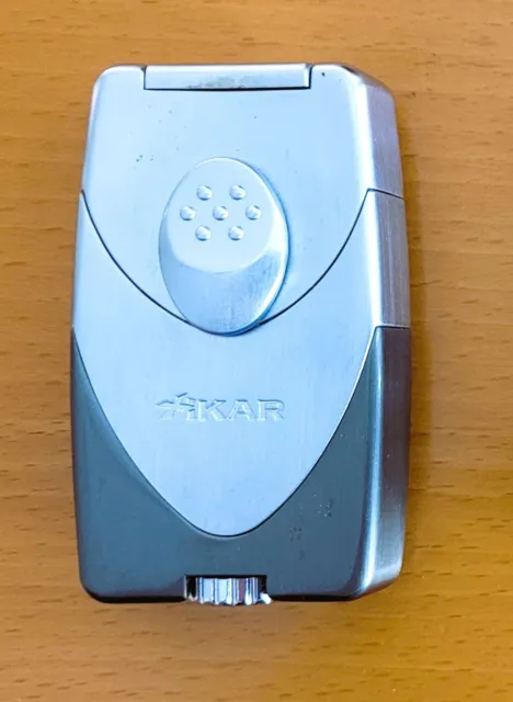 Vintage Xikar Enigma Ii Cigar Butan Torch Lighter Silver/Gray No Gas Added