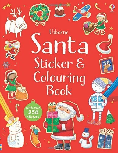 Santa Sticker and Colouring Book (Colouring & Sitcker Book) (Usborne Sticker a,