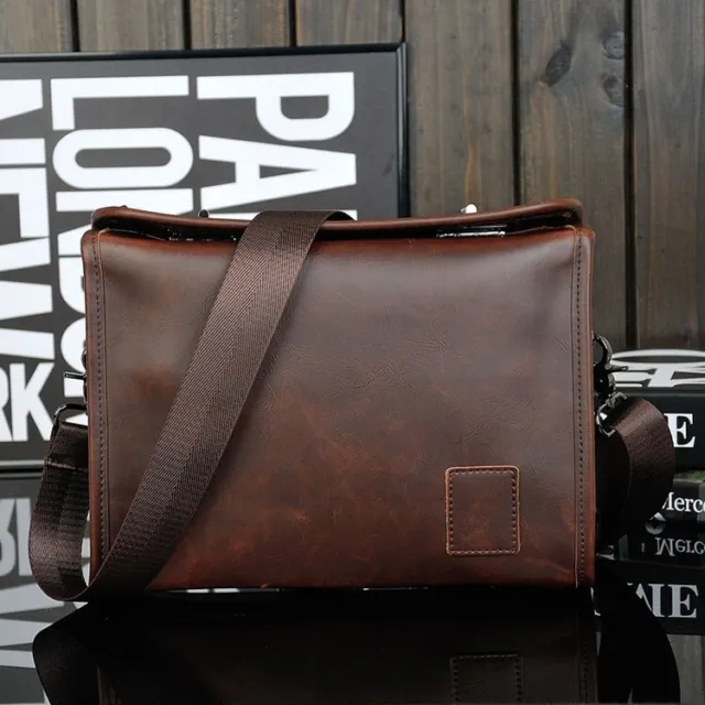 Men's Briefcase Casual Business Shoulder Bag Leather Messenger Satchel Bag