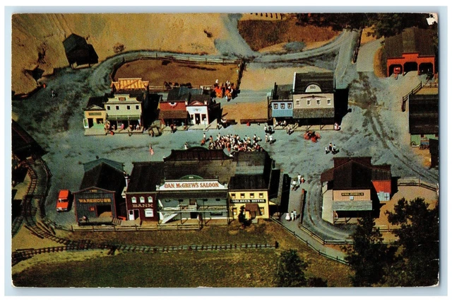 1910 Aerial View Ghost Town Tourist Attractions Lake George New York NY Postcard