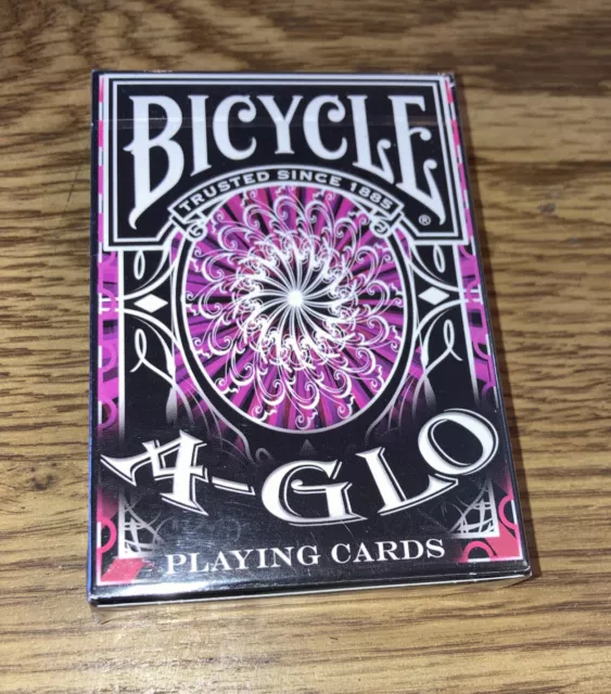 Bicycle A-Glo Playing Cards USA Made With Ultra Violet Ink! NEW FACTORY SEALED